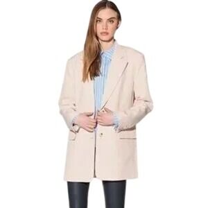 NWT Walter Baker Kira Blazer Bone Oversized Longline Single Breasted Jacket